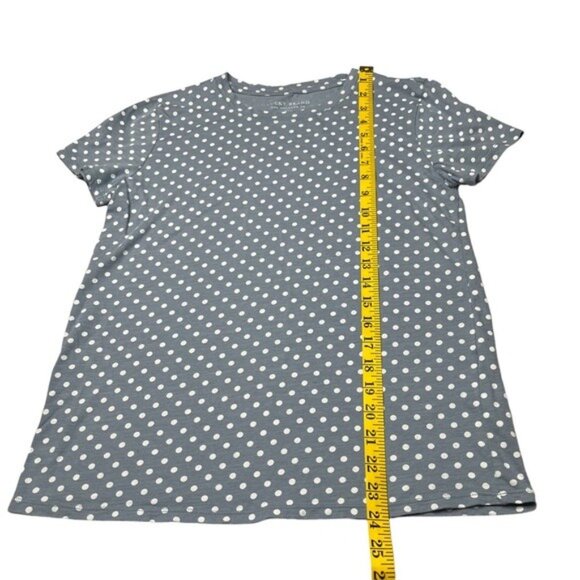 Lucky Brand Polka Dot Top Womens Grey White Short Sleeve Pullover Tee Size S - Picture 5 of 8
